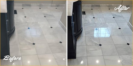 before and after marble cleaning