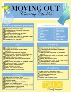 An example of a moving out cleaning checklist