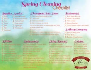 An example of a Spring cleaning checklist