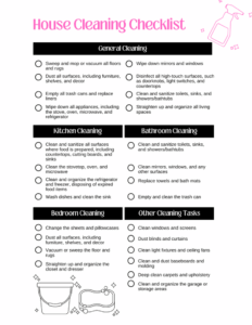 Example of a room-by-room checklist