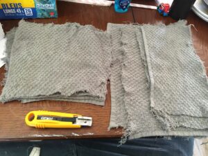 Old towels transformed into multiple cleaning rags