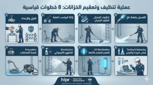 مراحل تطهير خزانات مياه الشرب