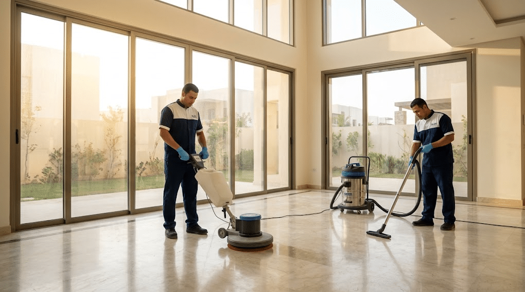 Post renovation cleaning team from hlpr.eg
